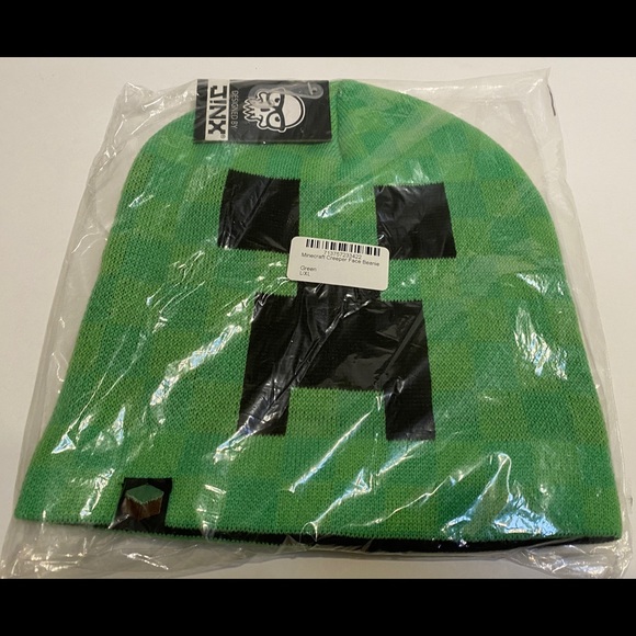 Officially  Minecraft Creeper Face Beanie (L/XL) - Picture 1 of 2